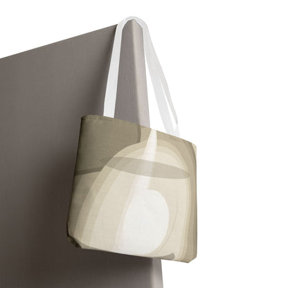 Neutral Abstract Light Beam Tote Bag | Minimalist Geometric Pattern