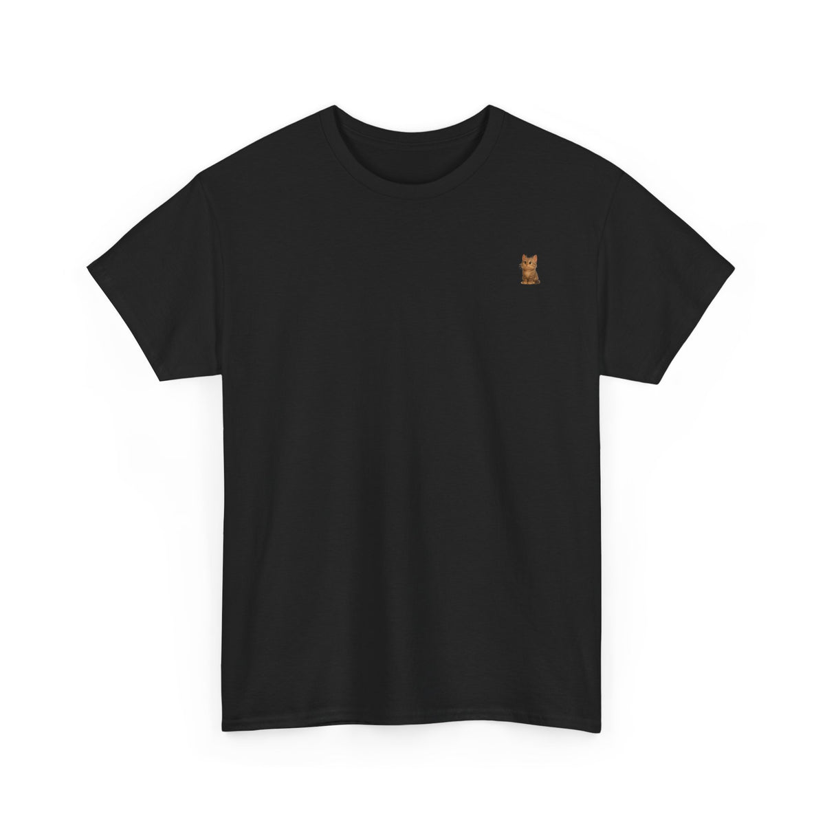Cute brown kitten graphic T-shirt for cat lovers, featuring a playful cat design on a comfortable Printify tee.