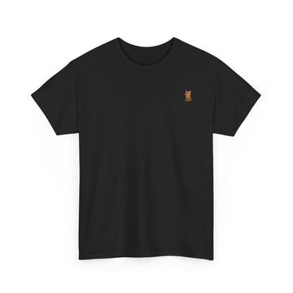 Cute brown kitten graphic T-shirt for cat lovers, featuring a playful cat design on a comfortable Printify tee.