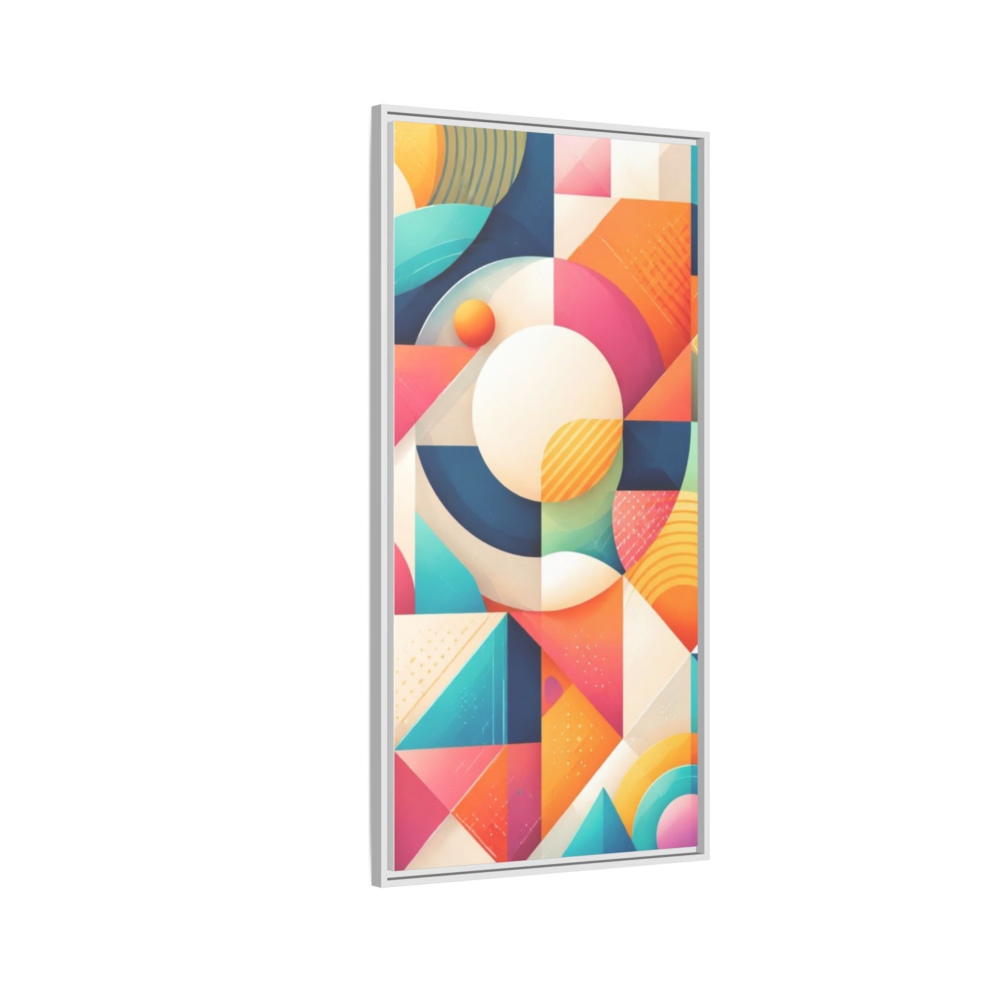 Colorful Geometric Abstract Art Matte Canvas Framed