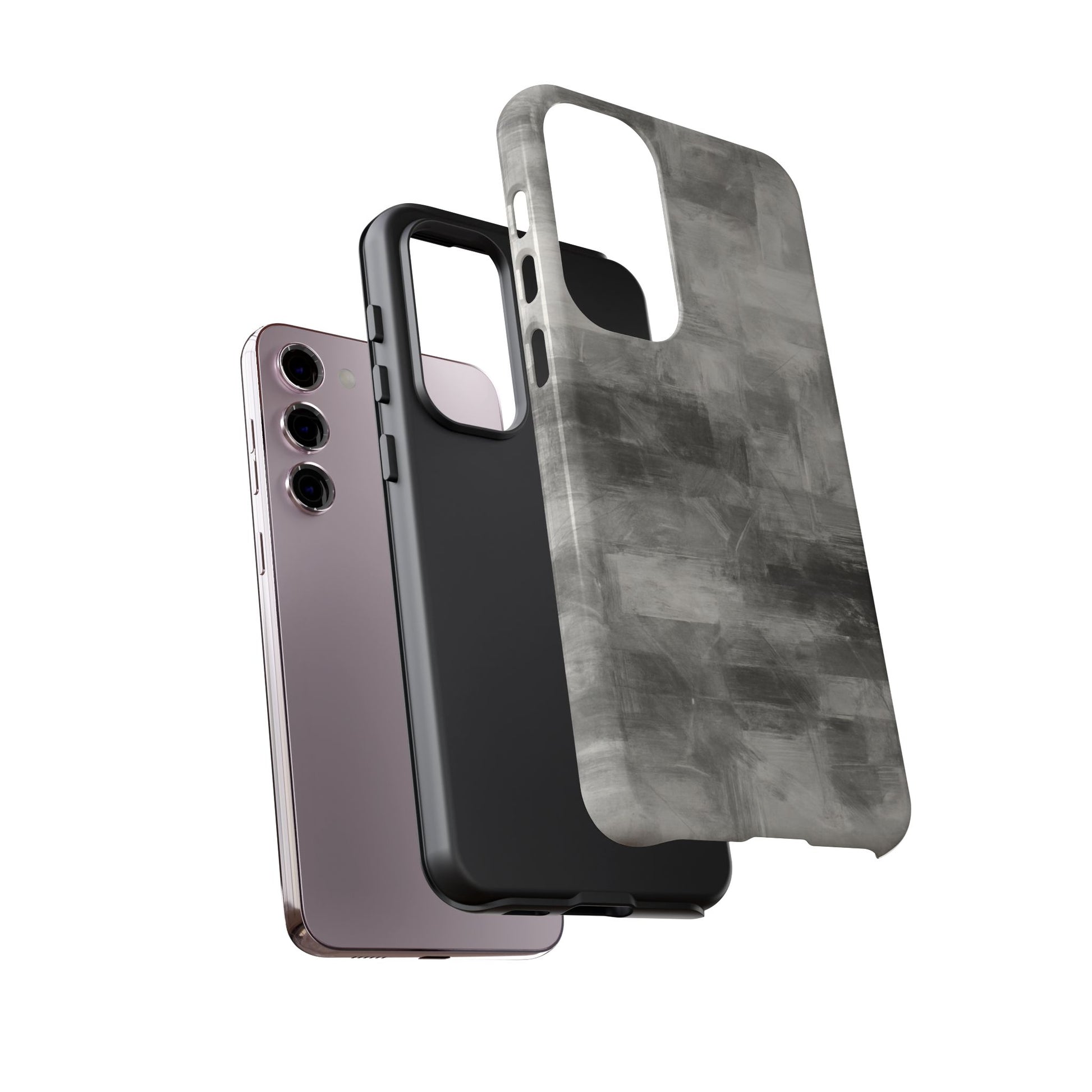 Abstract gray grid phone case for iPhone, tough protective cover by Printify with geometric design.