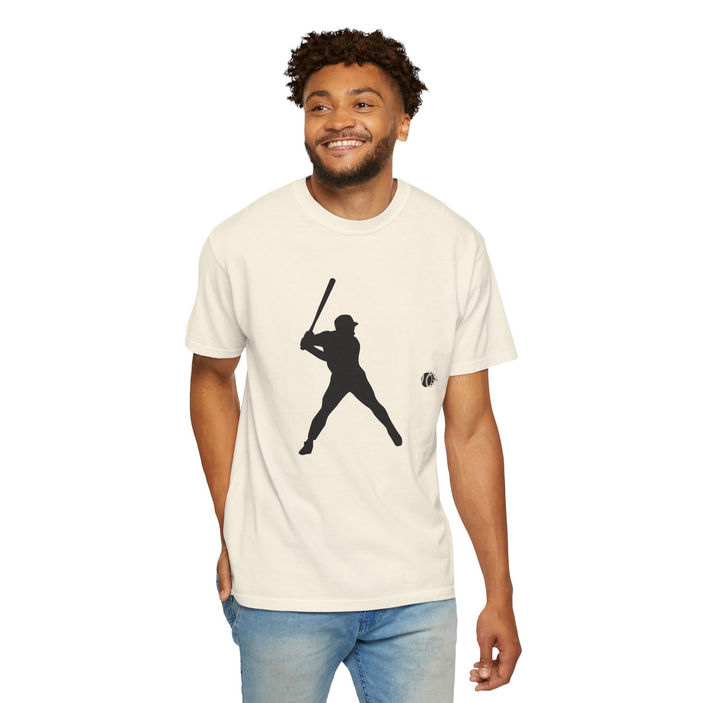 Unisex Baseball Silhouette Tee, Casual Wear, Sports Fan Apparel, Gift for Athletes, Summer Outing Outfit, Soft Cotton Shirt