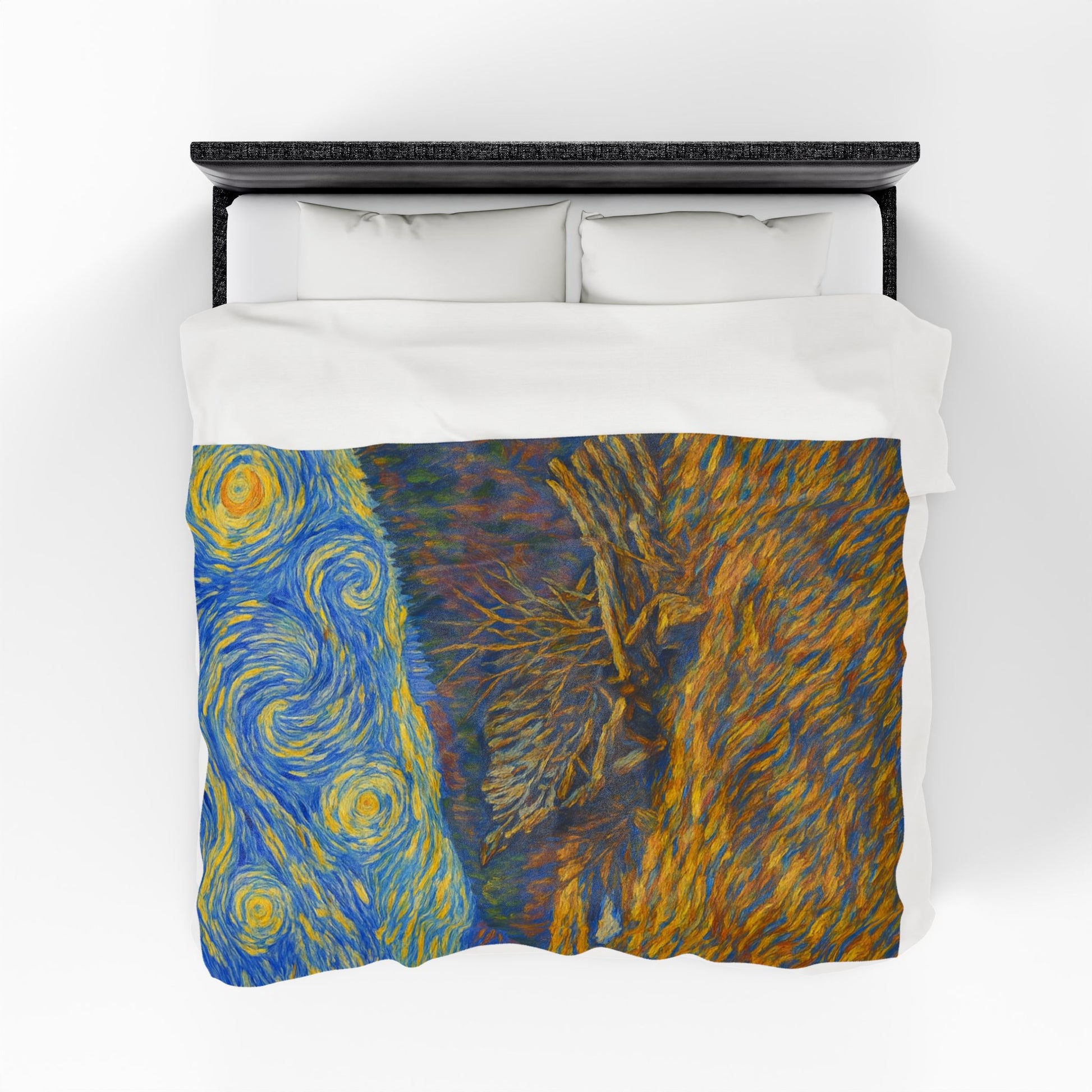 Starry Night Velveteen Plush Blanket, Cozy Throw Blanket for Home Decor, Gift for Art Lovers, Perfect for Christmas or Home Warmth - TRV