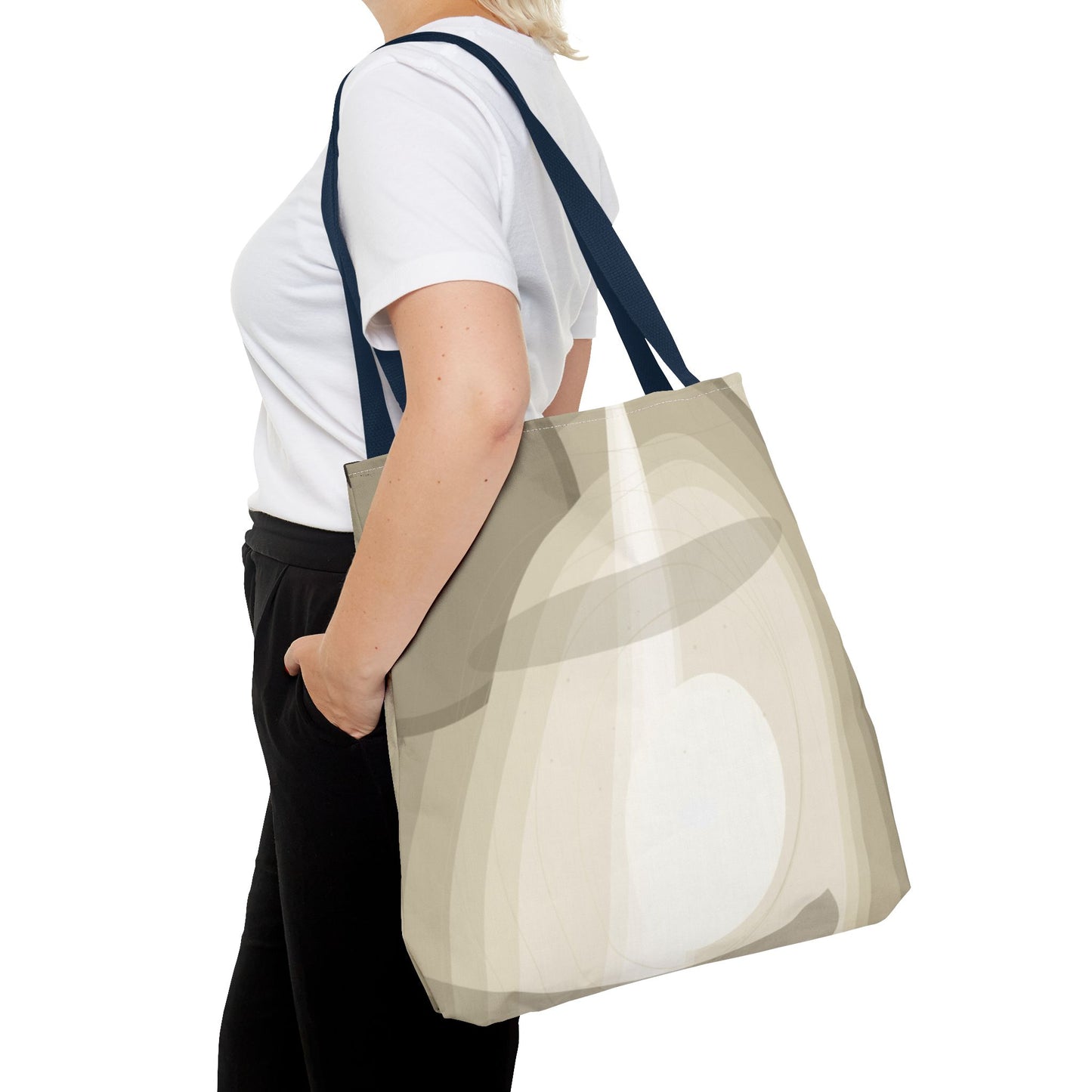 Neutral Abstract Light Beam Tote Bag | Minimalist Geometric Pattern