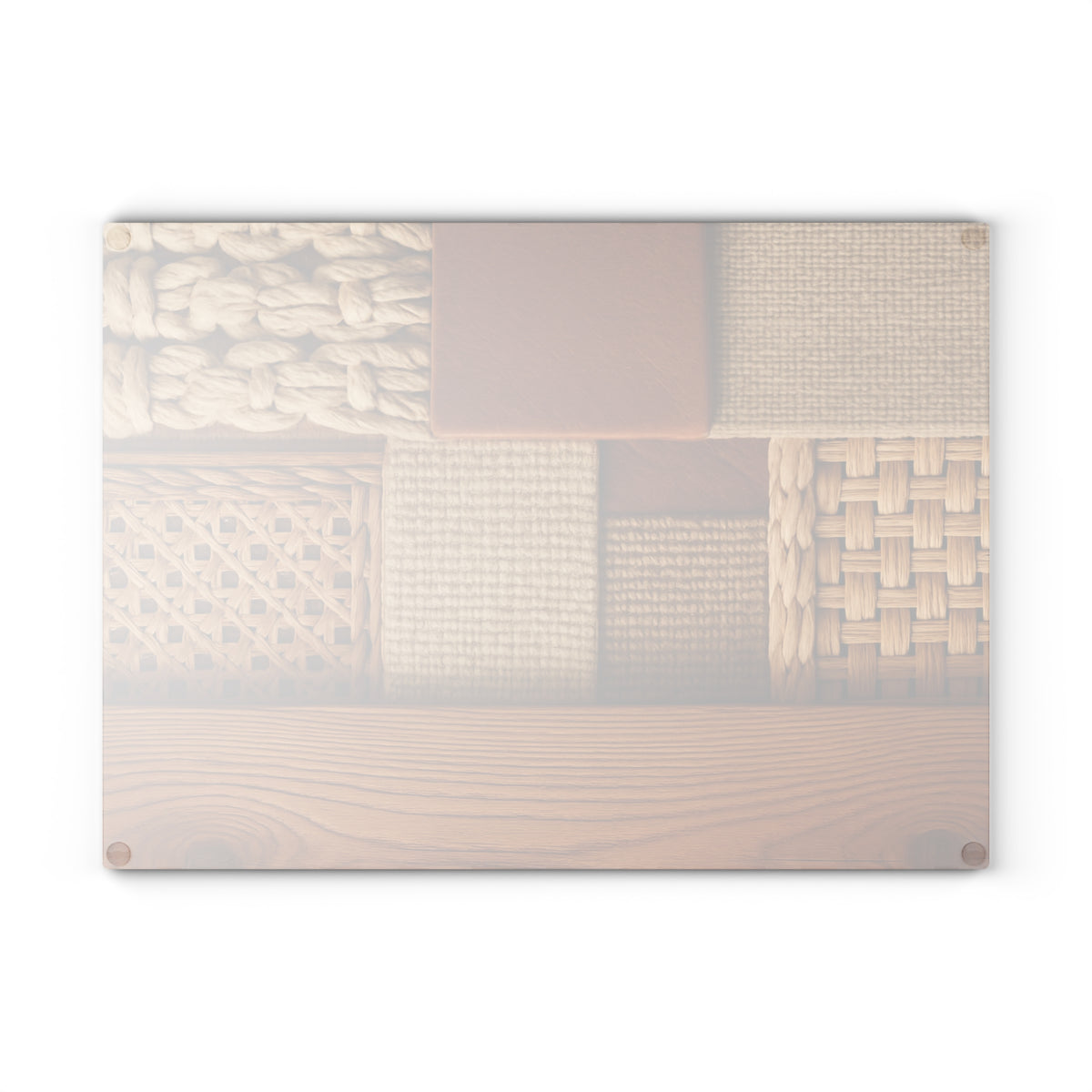 Woven Texture Glass Cutting Board – Rustic Boho Kitchen Decor