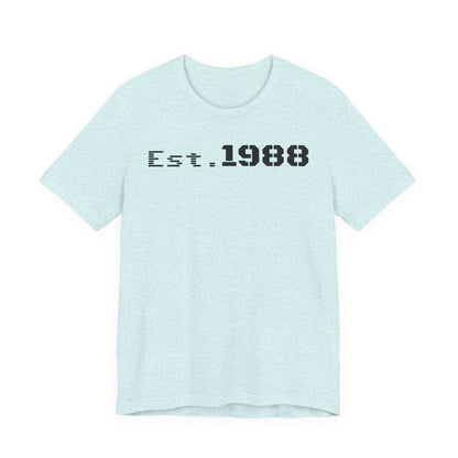 Est. 1988 Unisex Jersey Tee, Vintage Birthday Shirt, Casual Everyday Wear, Gift for Him or Her, Anniversary Celebration Tee