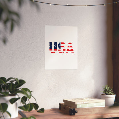 USA Patriotic Wall Art Poster, Red White Blue Home Decor, Fourth of July Decoration, American Flag Art, Independence Day Gift
