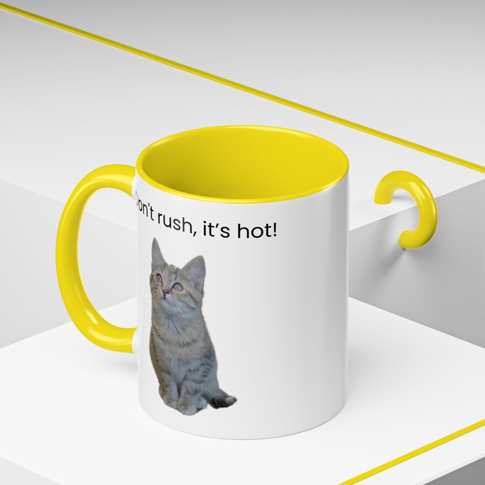 Cute Cat Coffee Mug - "Don't Rush, It's Hot!" - TRV