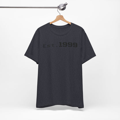 Est. 1999 Unisex Jersey Tee - Casual Birthday Gift, Vintage Style Shirt, Year Established Tee, Customizable Apparel, Unisex Gift