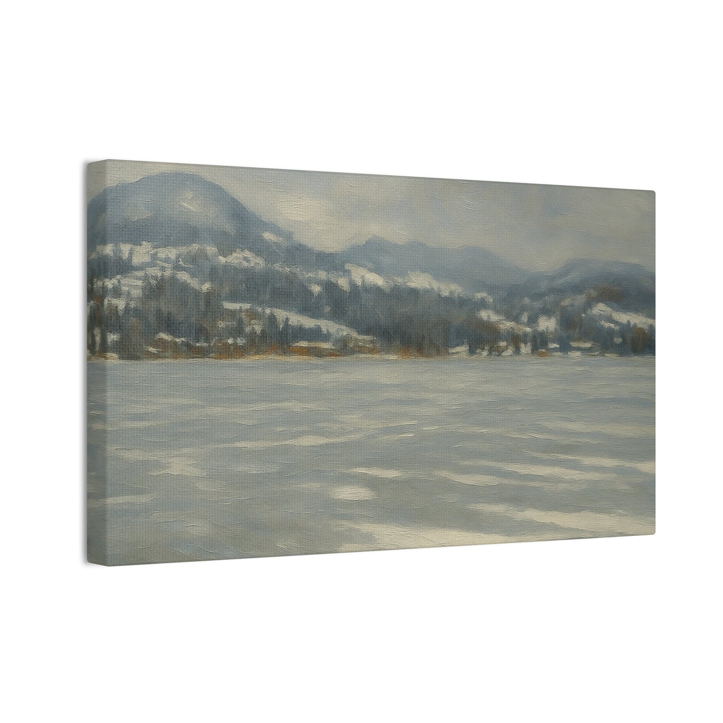 Serene Landscape Canvas Art, Tranquil Wall Decor, Perfect for Home, Office, or Gift, Ideal for Winter Holidays, Cozy Vibes, Scenic Artwork