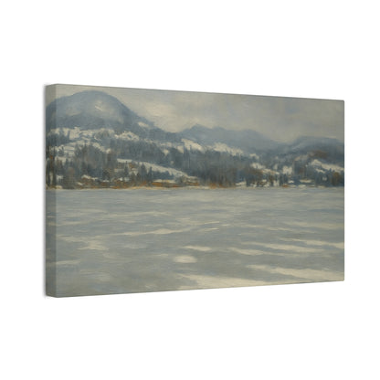 Serene Landscape Canvas Art, Tranquil Wall Decor, Perfect for Home, Office, or Gift, Ideal for Winter Holidays, Cozy Vibes, Scenic Artwork