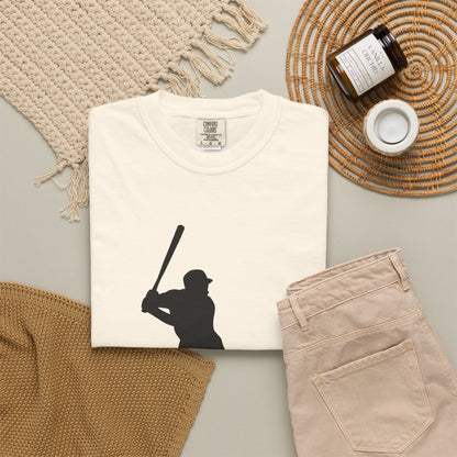 Unisex Baseball Silhouette Tee, Casual Wear, Sports Fan Apparel, Gift for Athletes, Summer Outing Outfit, Soft Cotton Shirt