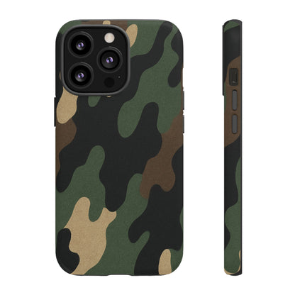 Rugged military green camo tough phone case by Printify, protective cover with durable design and military-style camouflage pattern.