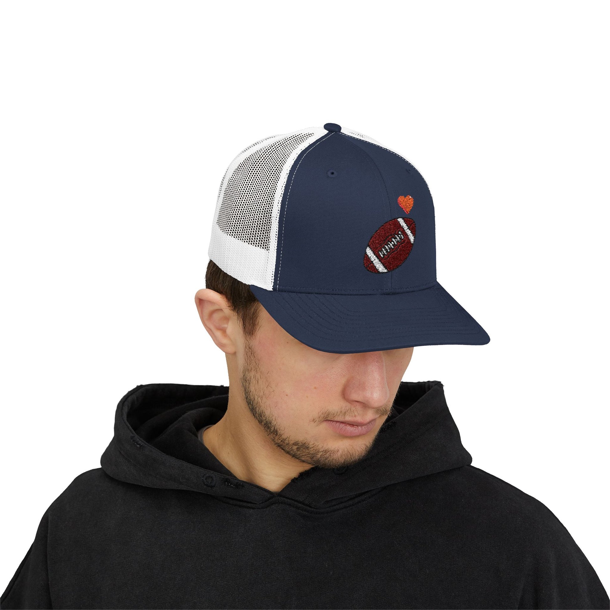 Football Love Snapback Trucker Cap, Sports Hat, Gift for Sports Fans, Casual Wear, Outdoor Activities - TRV