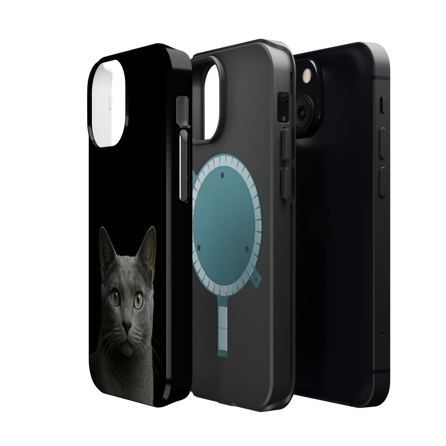 Russian Blue Cat Phone Case — Magnetic Impact-Resistant iPhone Cover