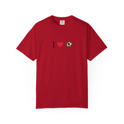 I Love Football (Soccer) Unisex Garment-Dyed T-shirt, Casual Tee, Everyday Wear, Gift for Him/Her, Stylish Apparel - TRV