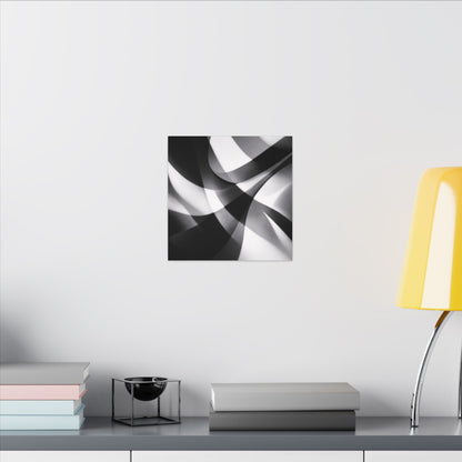 Abstract Black and White Swirl Matte Canvas