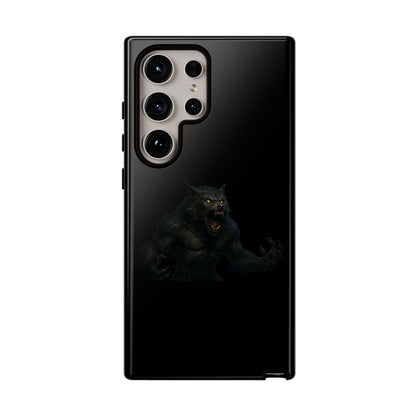 Werewolf phone case with dark monster graphic, tough protective cover for smartphone by Printify.