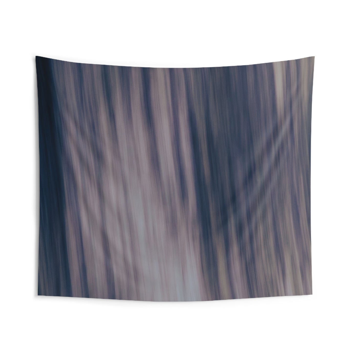 Abstract Blurred Lines Tapestry — Moody Blue Wall Art