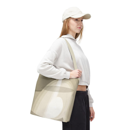 Neutral Abstract Light Beam Tote Bag | Minimalist Geometric Pattern