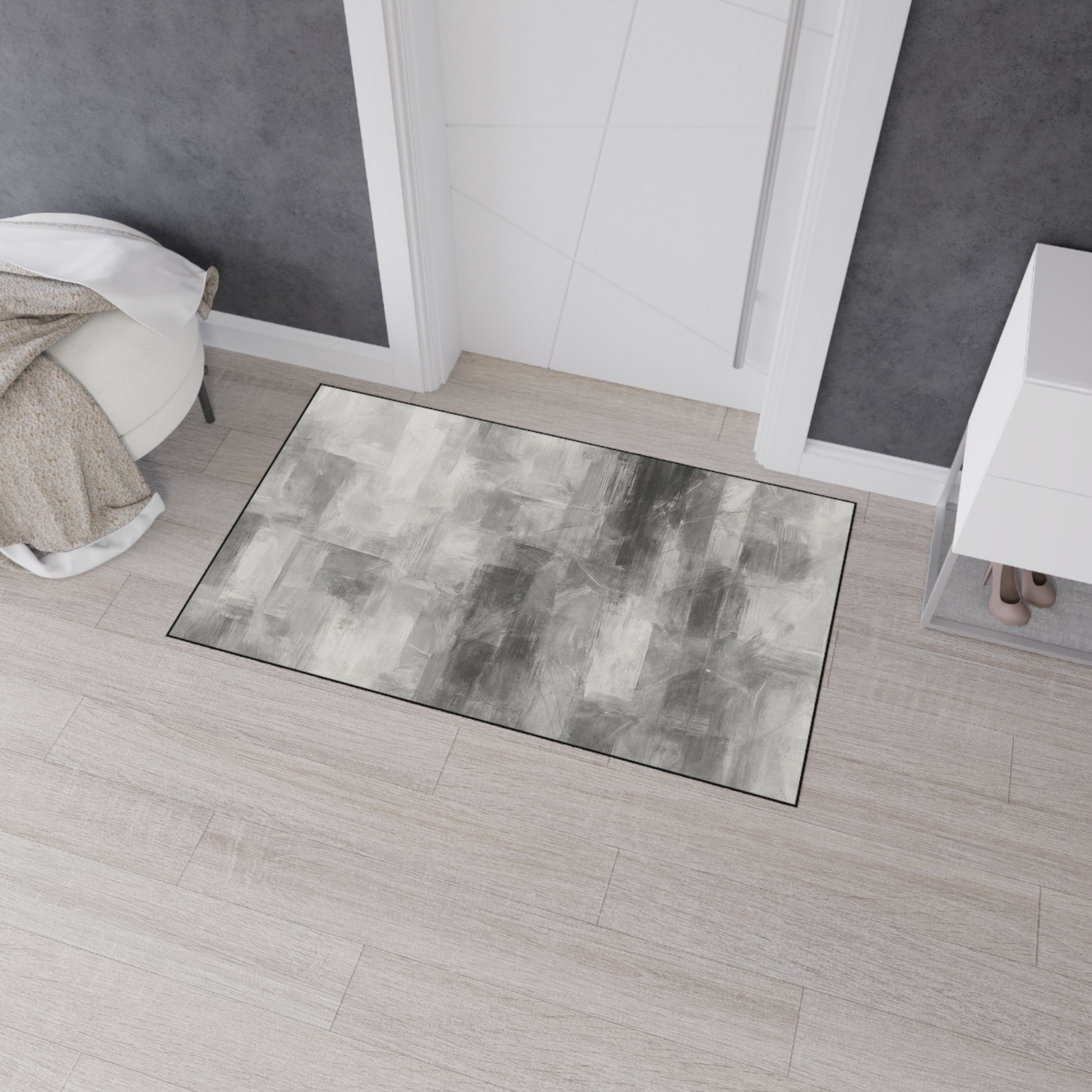 Modern abstract print heavy-duty floor mat from Printify, ideal for kitchens or entryways, featuring durable design and contemporary style.
