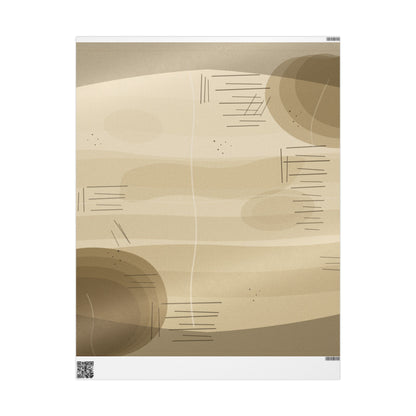Neutral Abstract Wrapping Paper Roll — Beige Geometric Gift Wrap