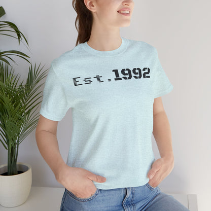 Est. 1992 Unisex Jersey Tee - Retro Birthday Gift, Casual Wear, Cool Vintage T-Shirt, Gift for Him, Gift for Her - TRV