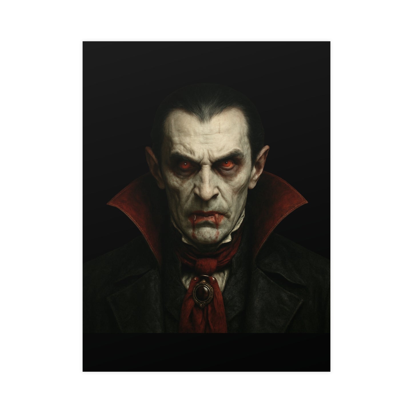 Gothic Vampire Art Poster, Spooky Wall Decor, Horror Room Accent, Perfect for Halloween, Gothic Decor, Home Office Artwork - TRV