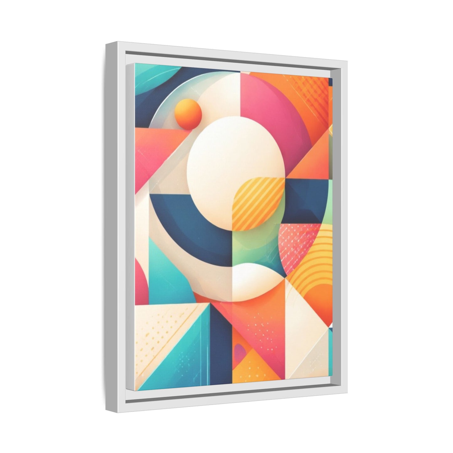 Colorful Geometric Abstract Art Matte Canvas Framed