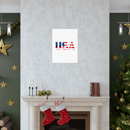 USA Patriotic Wall Art Poster, Red White Blue Home Decor, Fourth of July Decoration, American Flag Art, Independence Day Gift