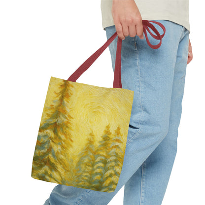 Eco-friendly canvas tote bag with artistic abstract print, ideal for beach or casual outings, by Printify.