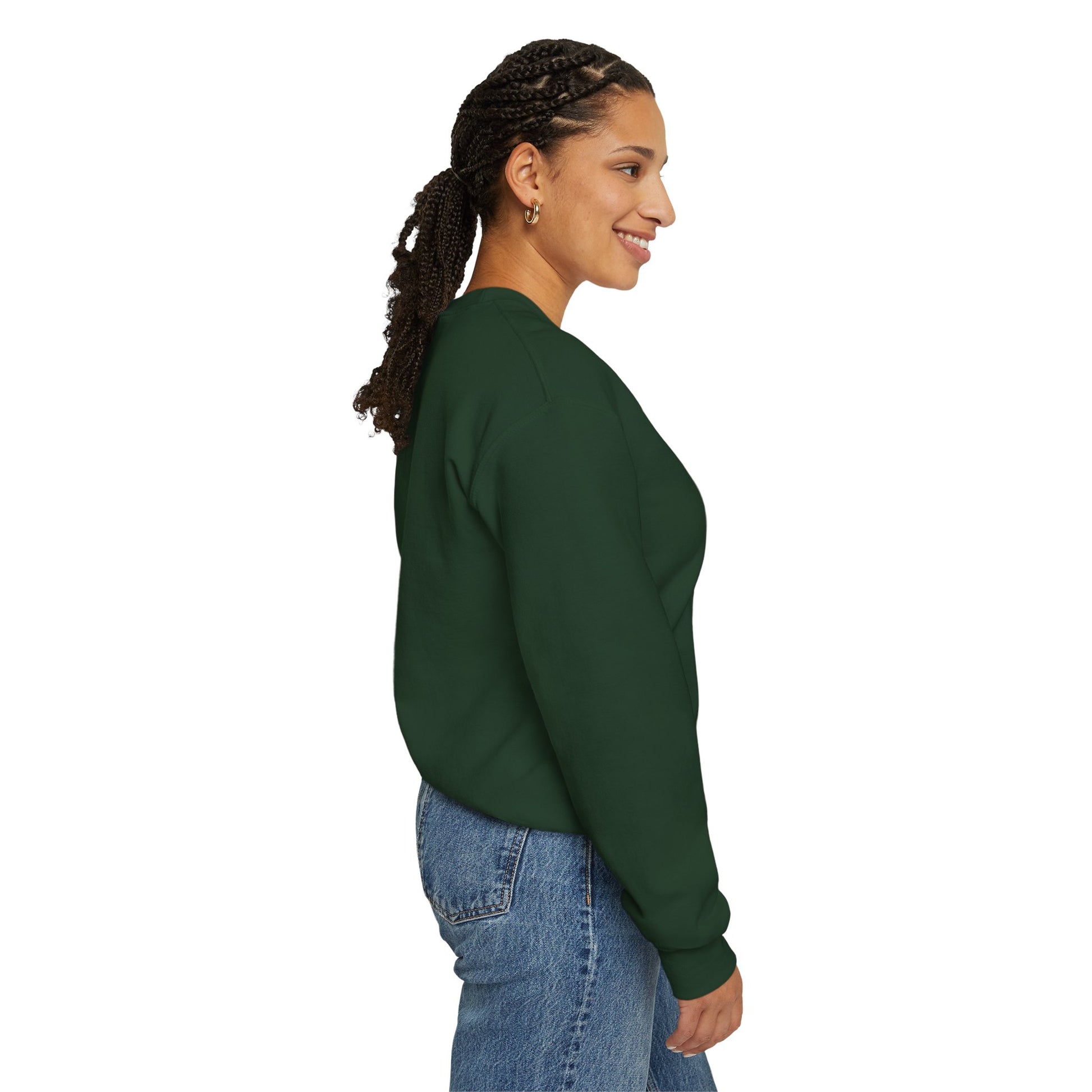 Black Vampire Portrait crewneck sweatshirt by Printify featuring a detailed vampire face graphic on the front.