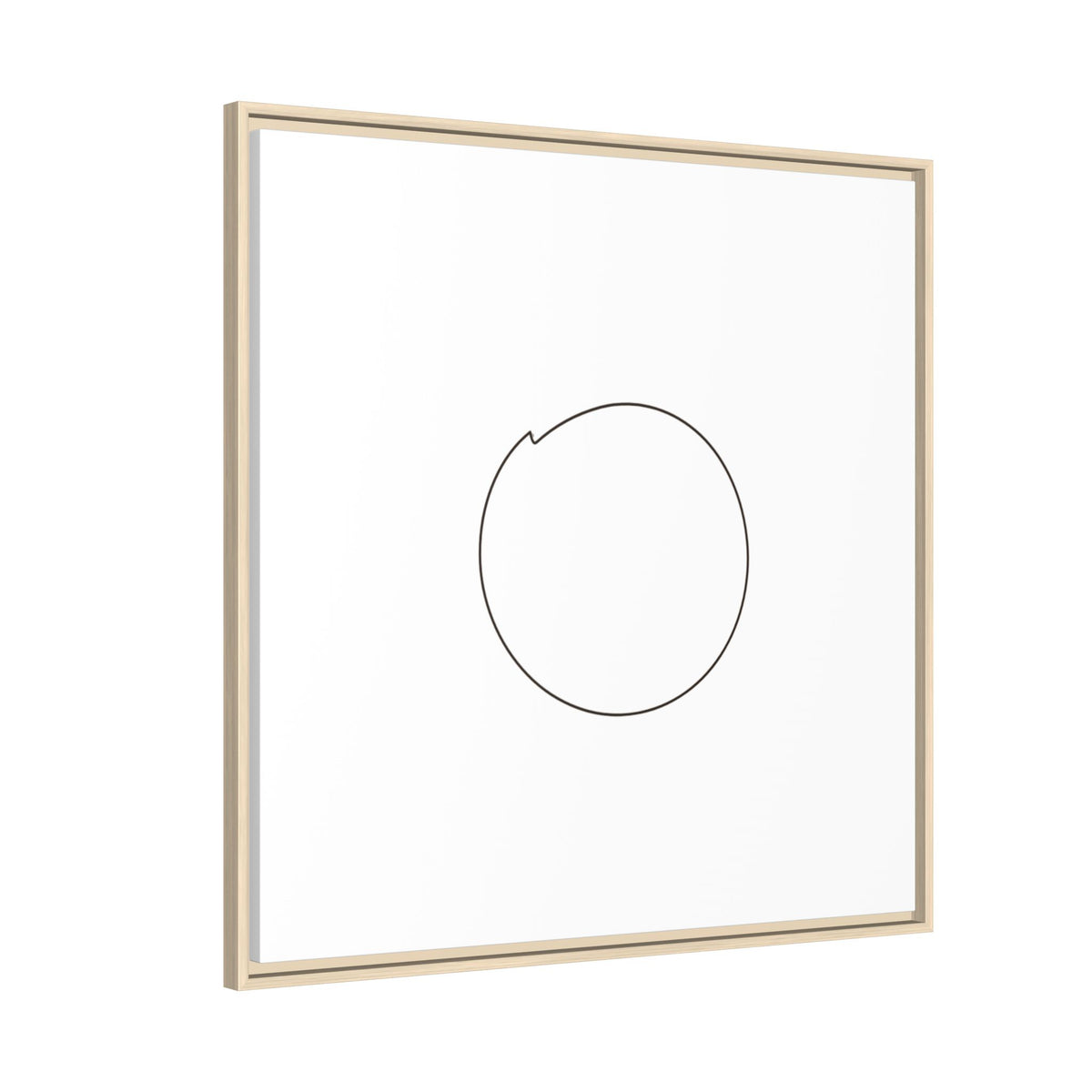 Framed matte canvas wall art featuring a minimal circular line design, ideal for modern home decor from Printify.