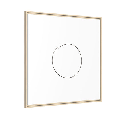 Framed matte canvas wall art featuring a minimal circular line design, ideal for modern home decor from Printify.