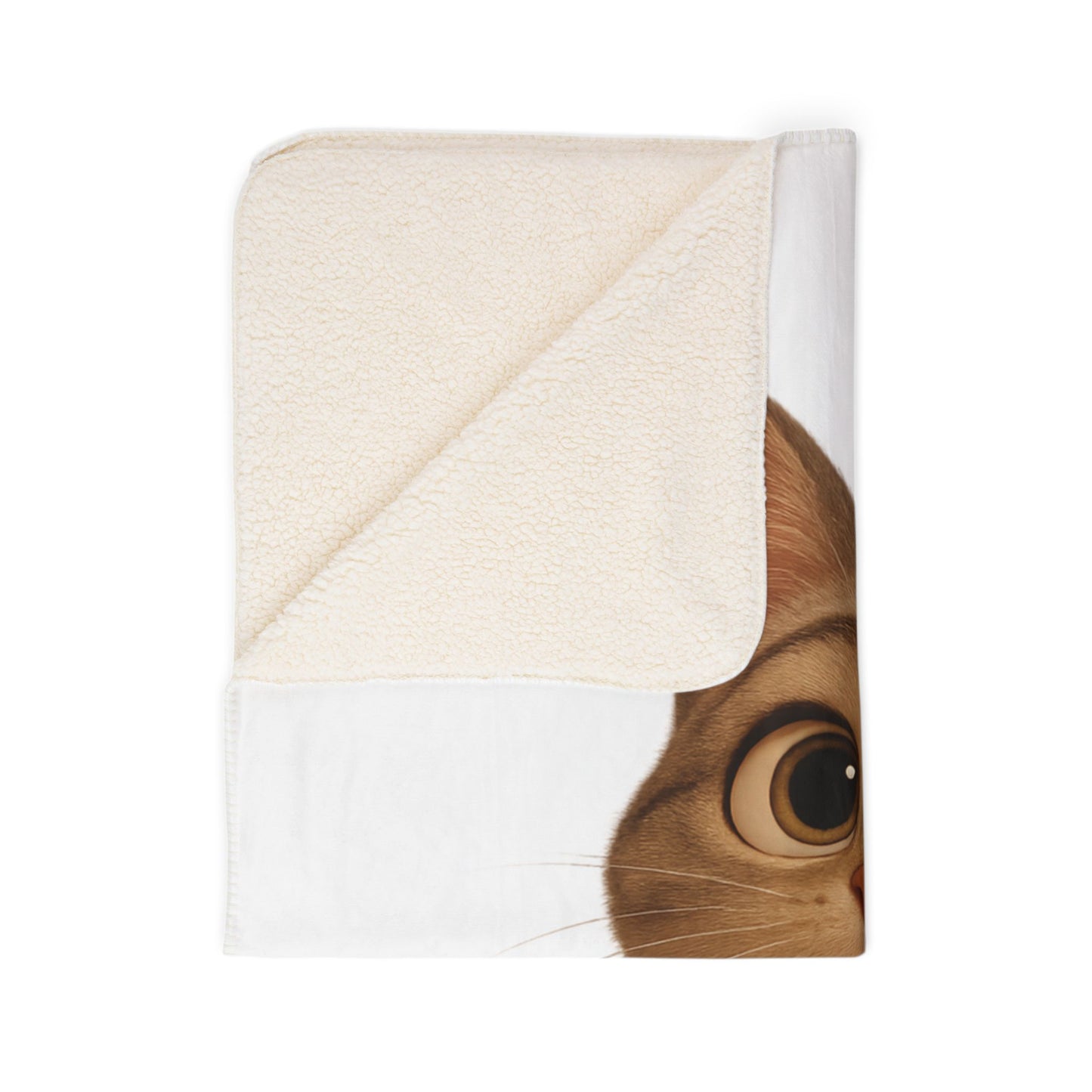 Soft Cozy Cat Sherpa Blanket by Printify featuring a warm, plush throw perfect for cat lovers and cozy home decor.