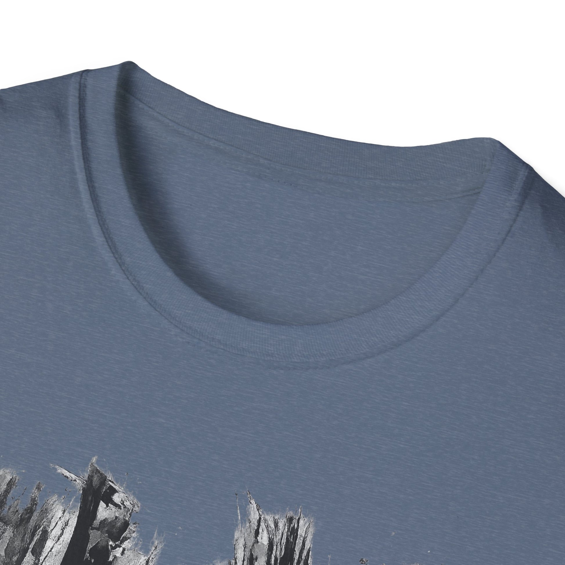Unisex Softstyle T-Shirt with Abstract Landscape Art, Casual Wear, Gift for Art Lovers, Everyday Fashion, Nature Inspired Tee - TRV