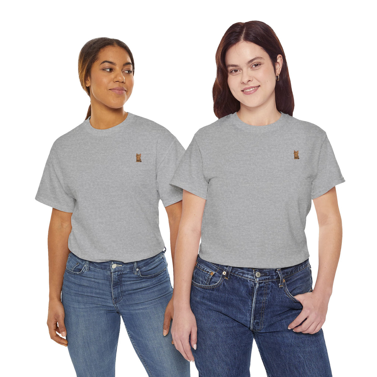 Brown kitten graphic on a Cat Lover T-Shirt by Printify, featuring a cute feline design on a casual tee.