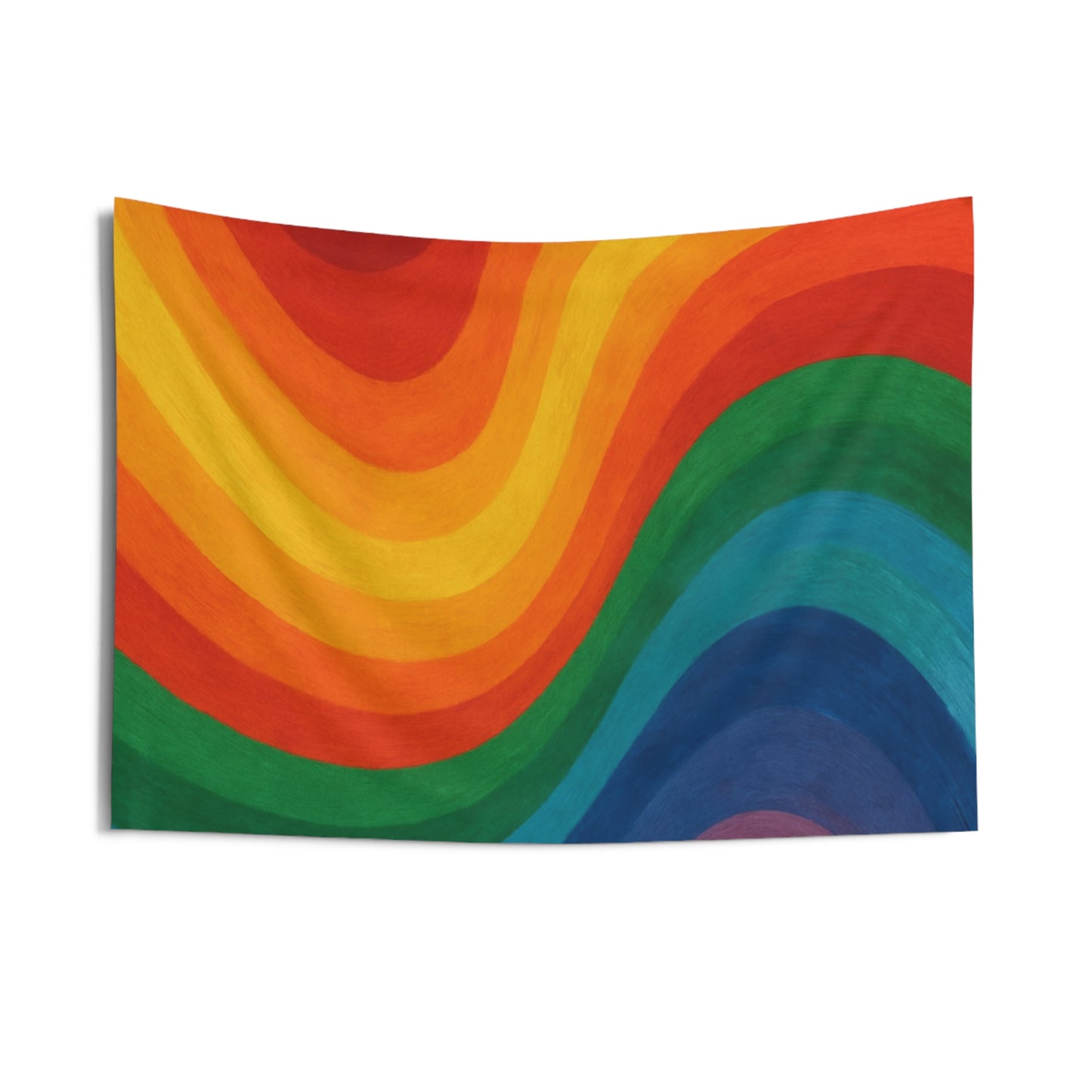 Rainbow Wave Tapestry — Retro Psychedelic Wall Art for Living Room, Dorm, or Studio