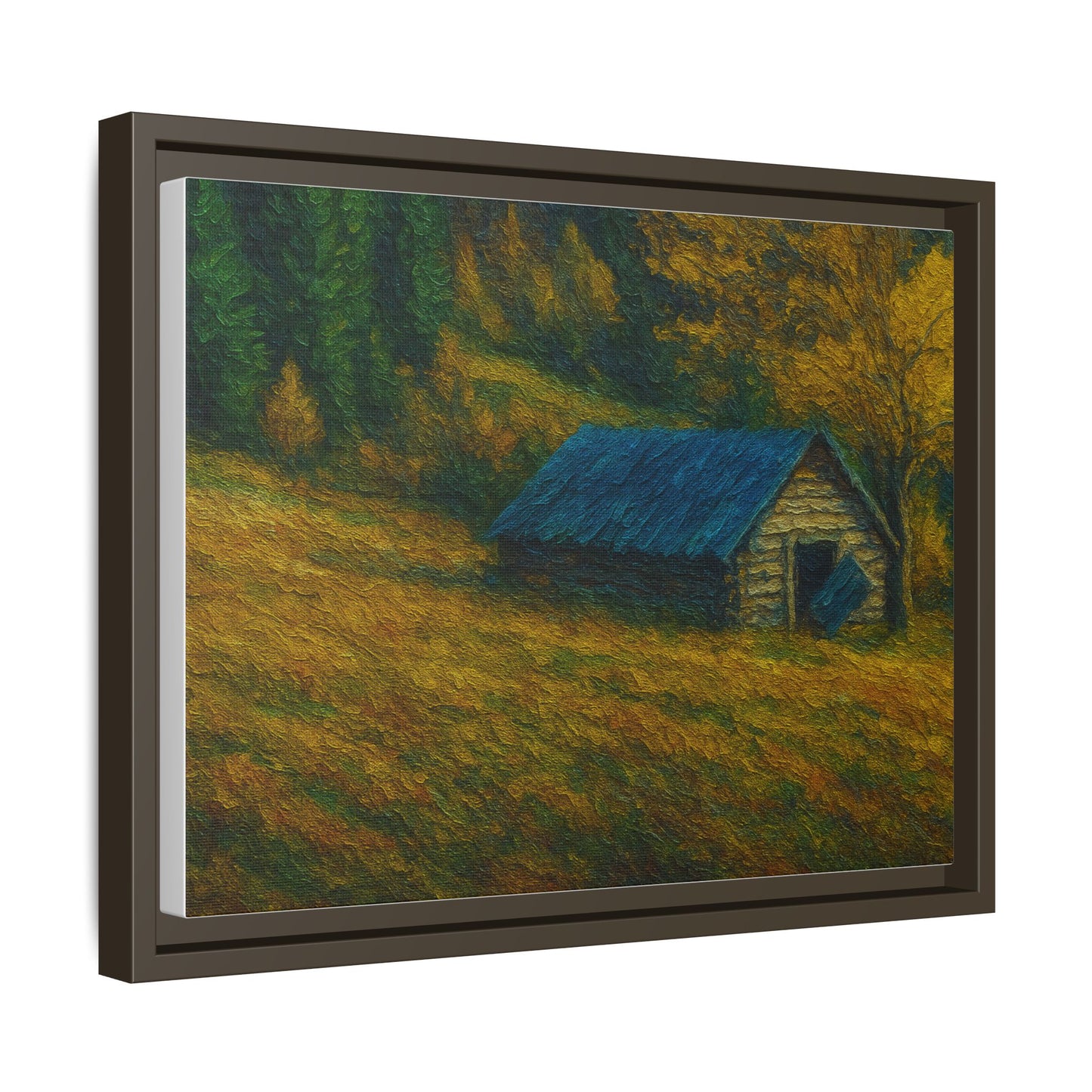 Framed Matte Canvas Print, Rustic Artwork, Farmhouse Decor, Nature Wall Art, Gift for Home, Autumn Decor, Landscape Painting