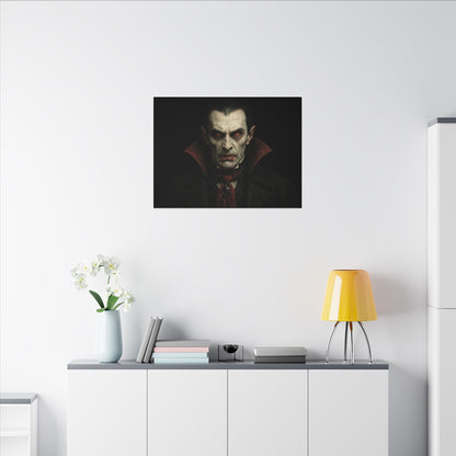 Vampire Portrait Canvas Wall Art – Gothic Dracula Matte Stretched Print