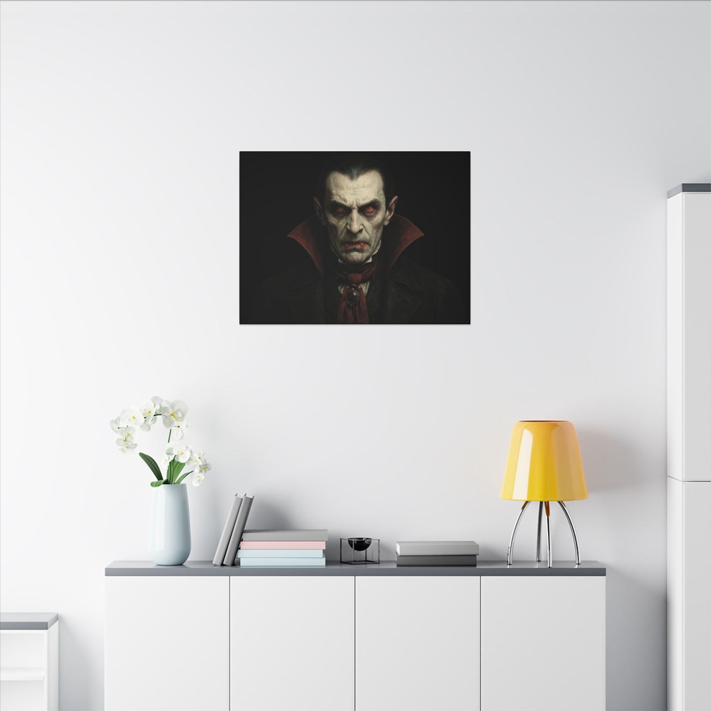 Gothic Vampire Canvas Wall Art, Spooky Decor, Halloween Home Accent, Creepy Art Piece, Horror Themed Gift