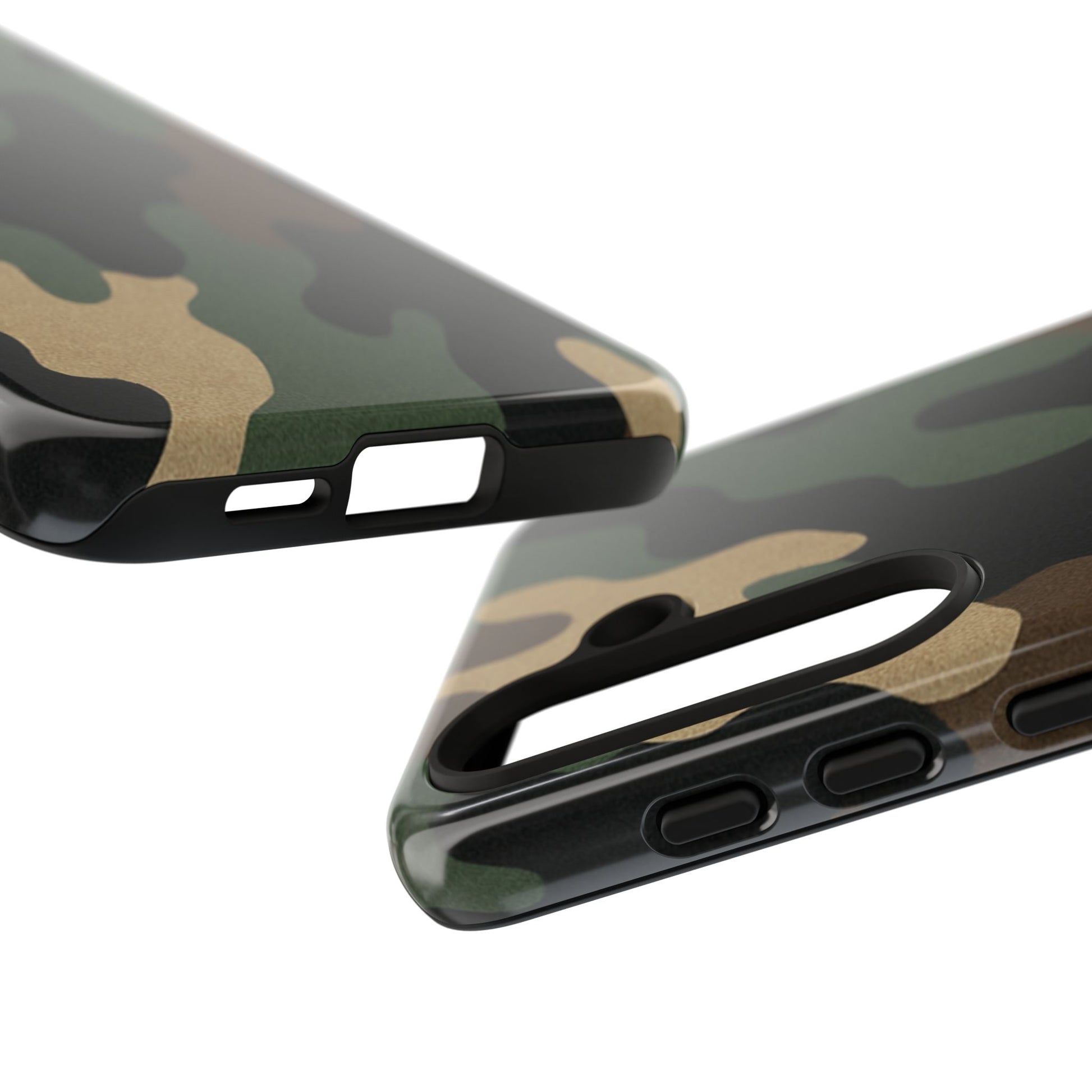Military green Printify Camo Tough phone case with rugged design and protective features for smartphones.