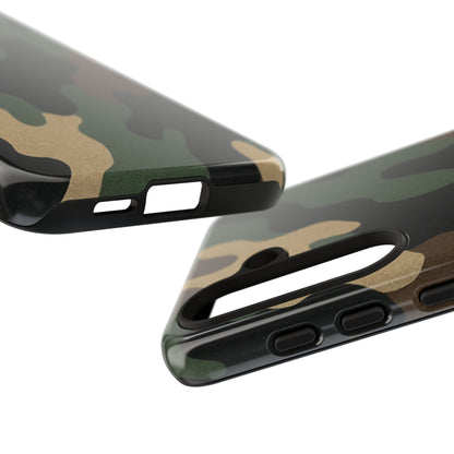 Military green Printify Camo Tough phone case with rugged design and protective features for smartphones.