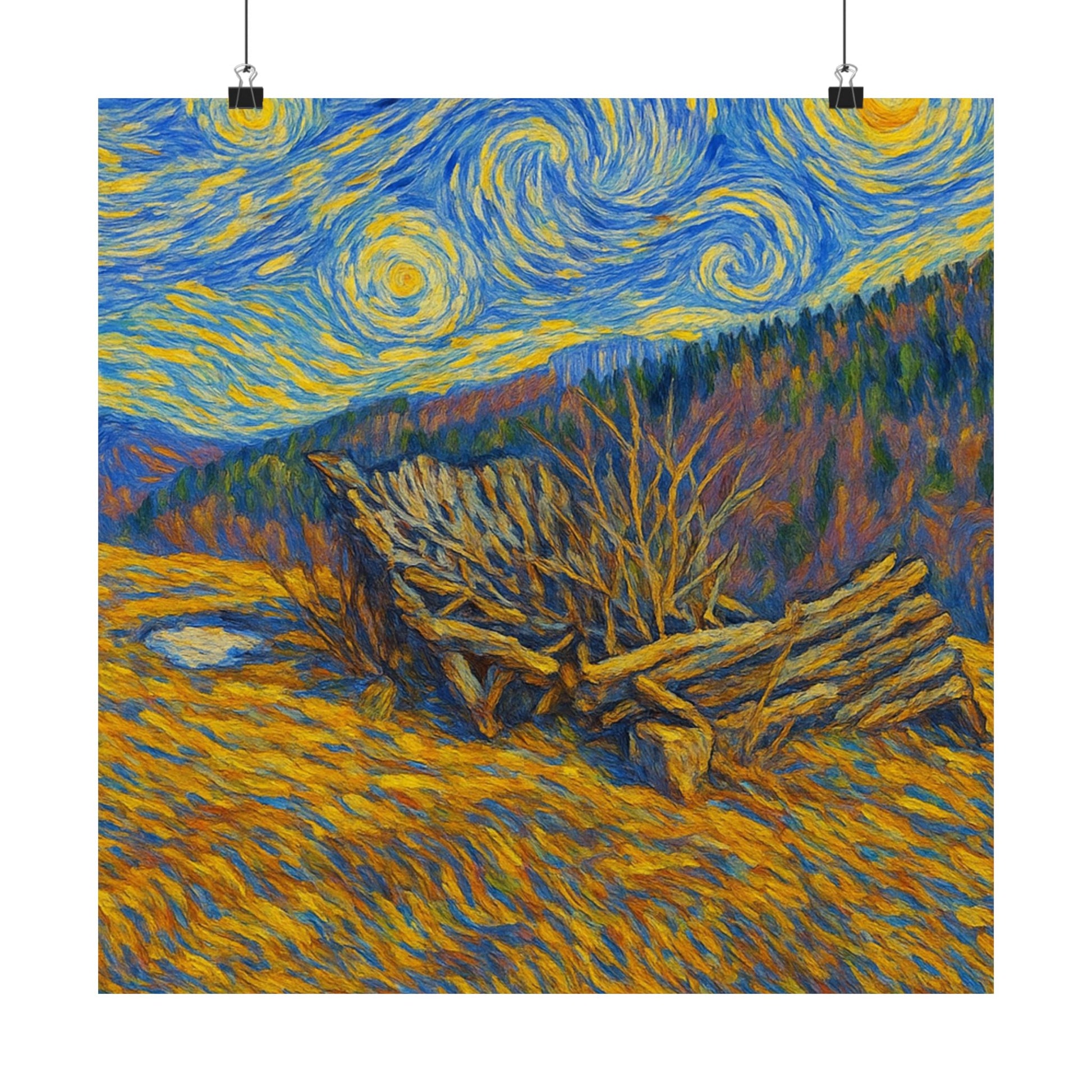 Matte Vertical Posters of Starry Night - Art Print for Home Decor, Wall Art, Gift for Art Lovers, Bacground for Celebrations - TRV
