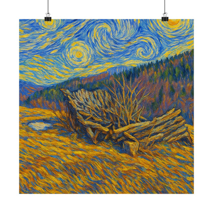 Matte Vertical Posters of Starry Night - Art Print for Home Decor, Wall Art, Gift for Art Lovers, Bacground for Celebrations - TRV