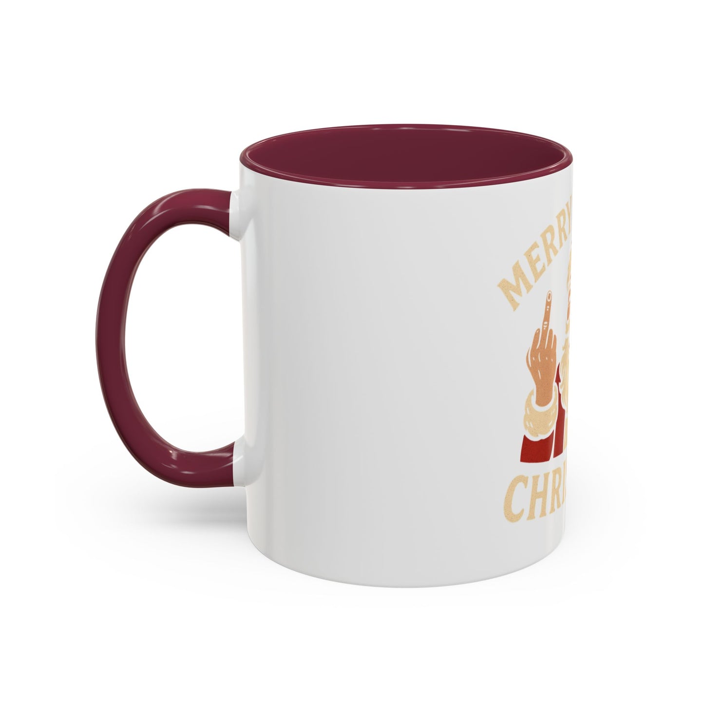 Merry Fucking Christmas Mug — Funny Santa Middle Finger Coffee Cup (11oz & 15oz)