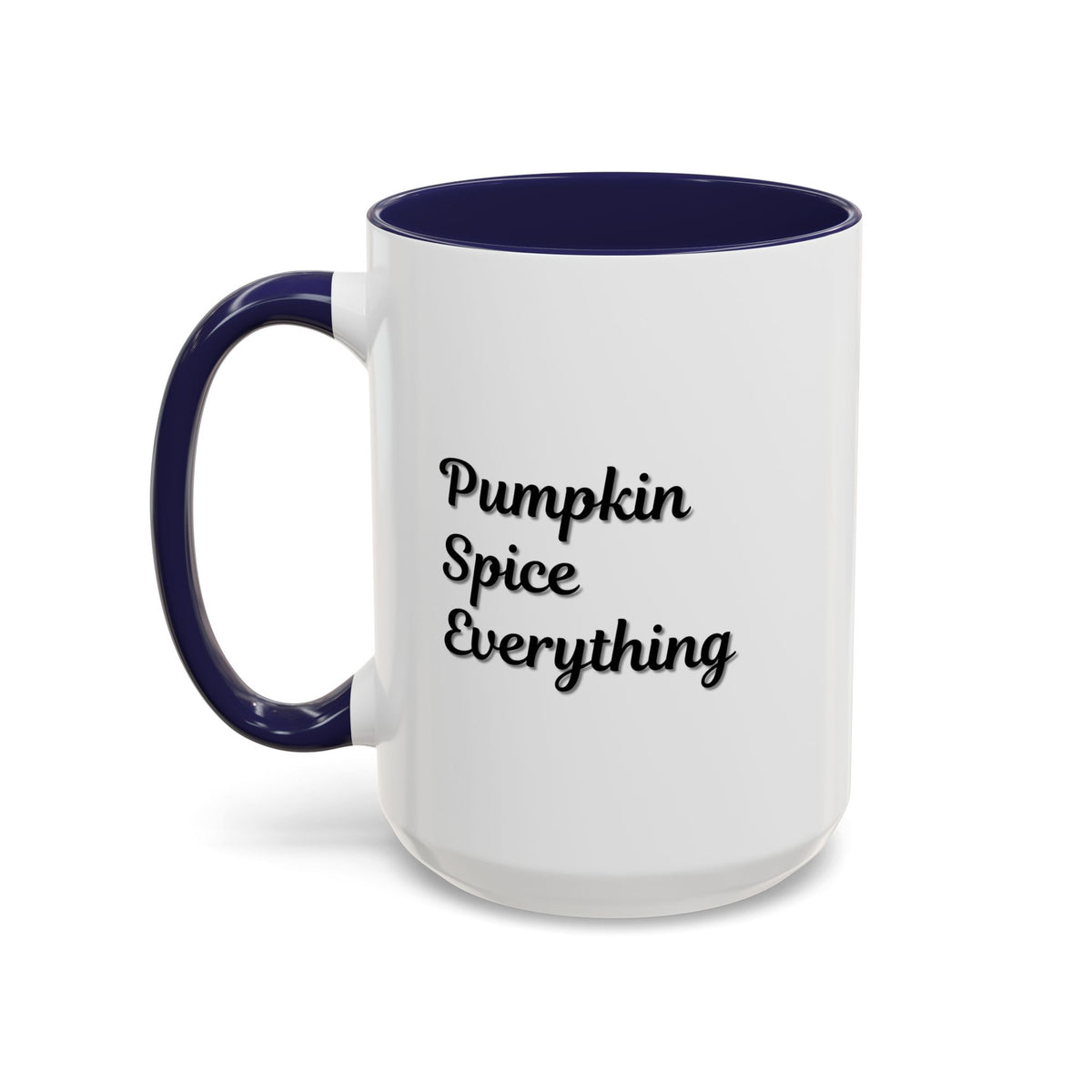 Printify pumpkin spice coffee mug with fall seasonal design, 11oz ceramic mug featuring autumn-themed graphics and warm colors.