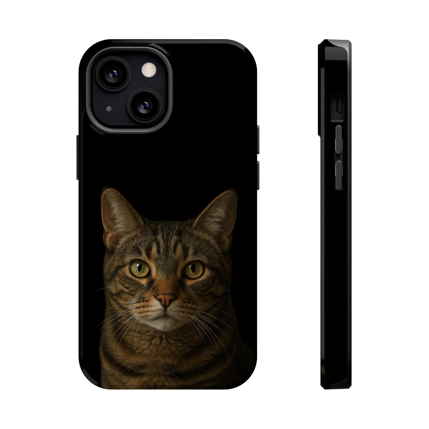 Tabby cat portrait phone case on Samsung phone