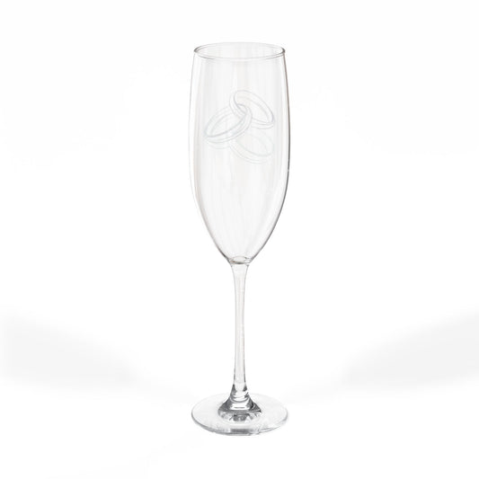 Interlocking Rings Champagne Glass | Engraved 8oz Flute