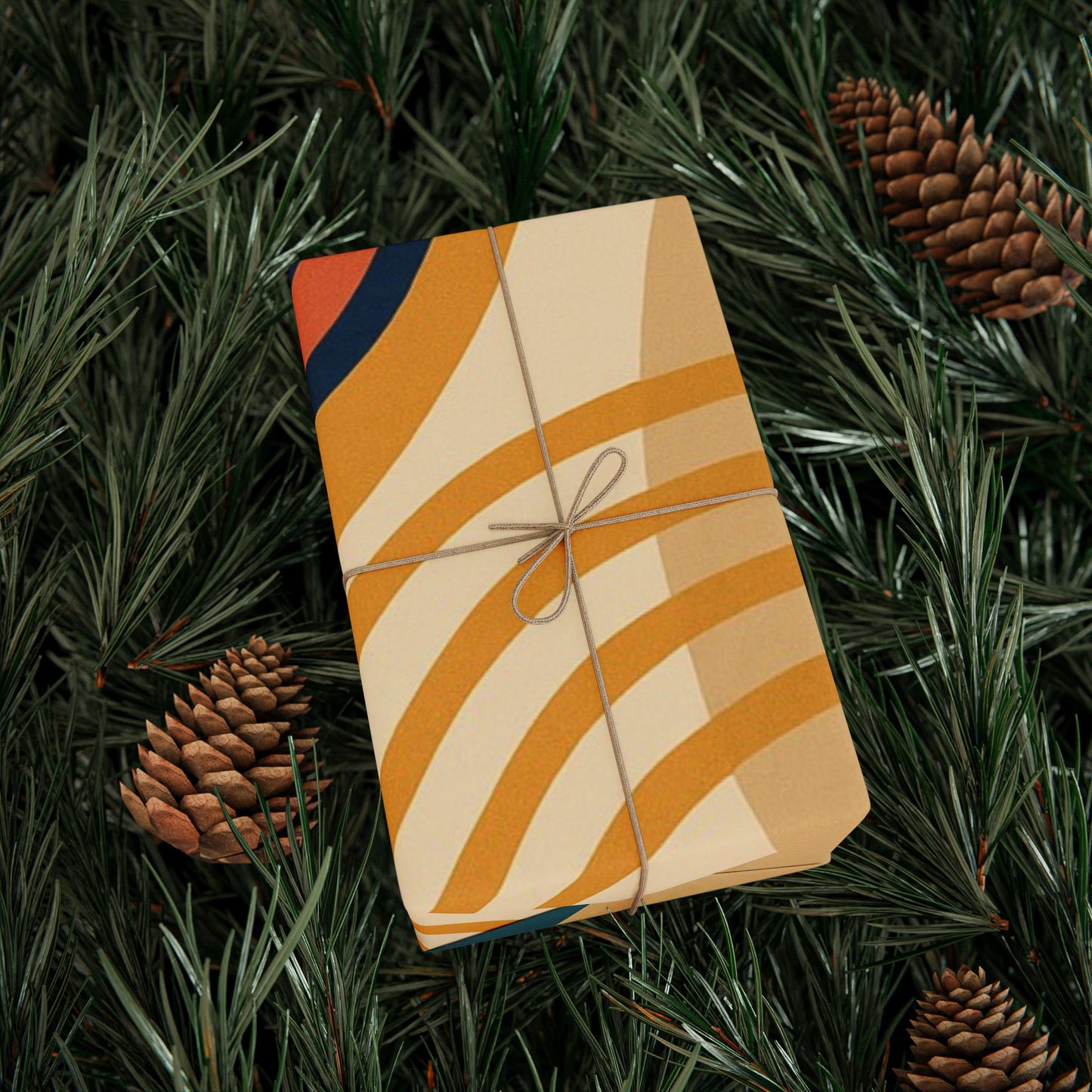 Abstract Retro Wave Wrapping Paper Roll — Mid-Century Geometric Gift Wrap